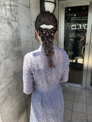 ヘアセット　ヘアアレンジ　結婚式ヘア　ハーフアップ
