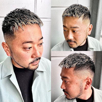 ホワイトメッシュ×クロップフェード