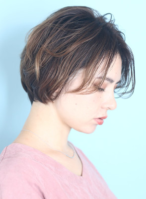  40代50代似合わせ小顔美髪シアーカラーカールショート