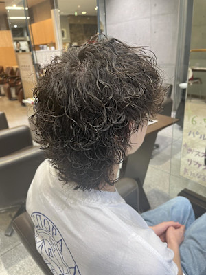 メンズ波巻きウルフ