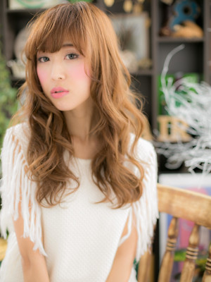 外国人風大人ハイライト小顔フレンチガーリー　ピンクベージュ