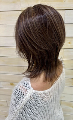 ウルフ✖明るく染まる白髪染め✖ぼかしハイライト