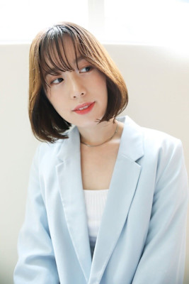 シースルーバング/内巻き、切りっぱなしボブエアリー