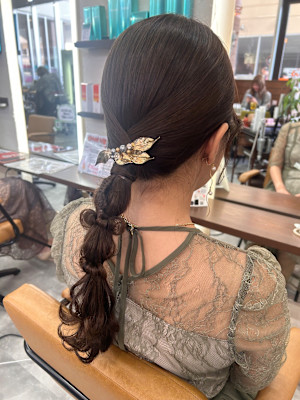 編みおろしヘア