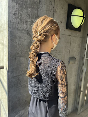 ヘアセット　ヘアアレンジ　結婚式ヘア　ハーフアップ