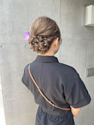 ヘアセット　ヘアアレンジ　結婚式ヘア　ハーフアップ