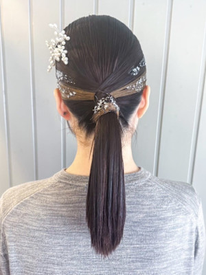 タイトローポニー　お呼ばれアレンジ　タイトアレンジ