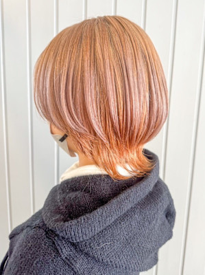 ウルフショート　オレンジベージュ　ダメージレスカラー