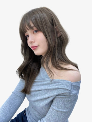 ロングヘア韓国ヘアレイヤーカット小顔カット2wayバング