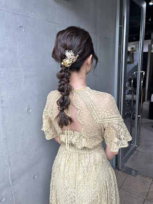 ヘアセット　ヘアアレンジ　結婚式ヘア　ハーフアップ