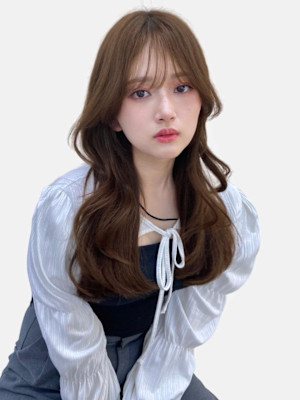 大人可愛い韓国風ロングレイヤーツヤ感美髪ウェーブ