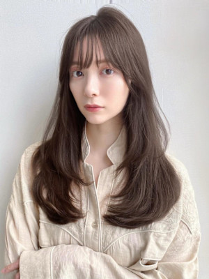 透明感カラー/大人可愛い/顔まわり/似合わせ/ロングレイヤー