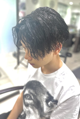 メンズパーマ　波　スパイラル