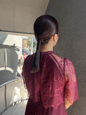 ヘアセット　ヘアアレンジ　結婚式ヘア　ハーフアップ