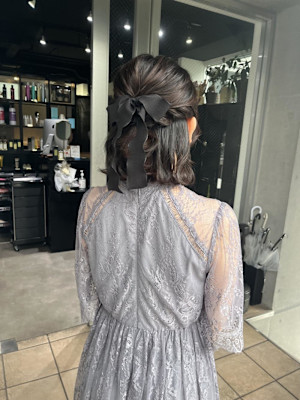 ヘアセット　ヘアアレンジ　結婚式ヘア　ハーフアップ