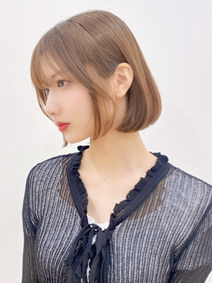 30代40代大人可愛い小顔ショートカット外ハネボブハイライト