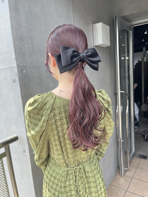 ヘアセット　ヘアアレンジ　結婚式ヘア　ハーフアップ