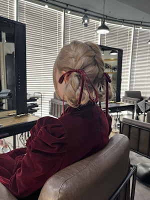 ヘアセット　ヘアアレンジ　結婚式ヘア　ハーフアップ