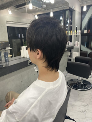 東銀座/アッシュ/ブラック/カルマパーマ/ベリーショート