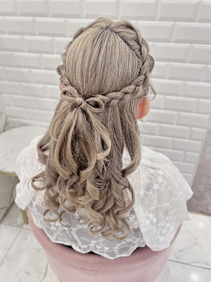 編み込みりぼんカチューシャ＊まゆ