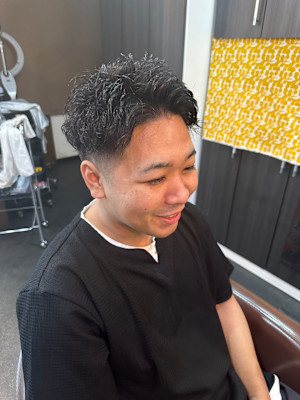 ワンカールパーマ×フェード