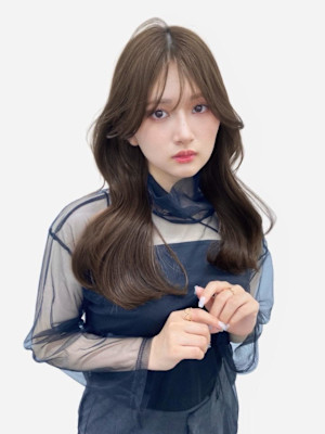 韓国風/艶カラー/ロングレイヤー/透明感/暗髪/レイヤー