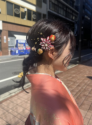 卒業式ヘアセット着付け