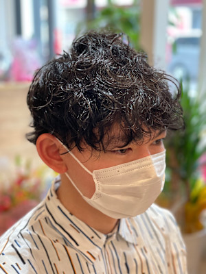 マッシュ×パーマ