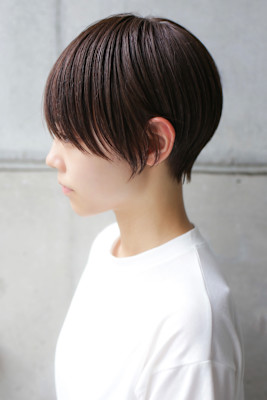 大人ショートボブ丸みショートカットマッシュショート前髪あり