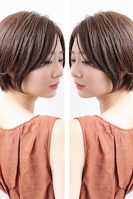 ふんわりキュートに♪大人の前下がりショート×ショコラブラウン