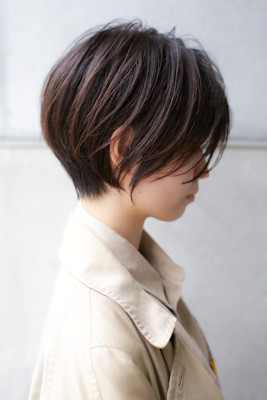 大人ショートボブ丸みショートカットマッシュショート前髪あり