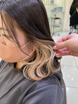 □インナーカラー ベージュ