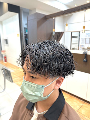 波巻きアップバングショート