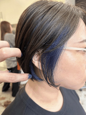 《花屋併設》ブルーインナーカラー 