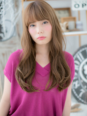 大人かわいい韓国風小顔抜け感エアリーロング　レイヤーロング
