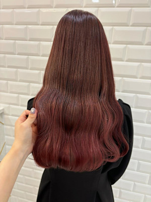 ブリーチ有り無し馴染ませるブラウンピンク＊まゆ