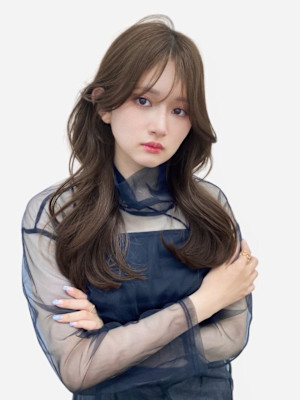 大人可愛い韓国風ロングレイヤーツヤ感美髪ウェーブ