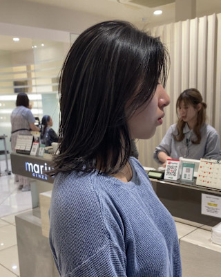 細めコントラストハイライトグレージュ