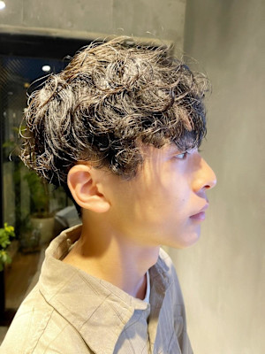 メンズマッシュパーマ/ソフトプードルパーマ/ショートマッシュ