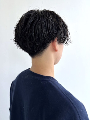 波巻きツイストスパイラルミックスパーマ　刈り上げマッシュ