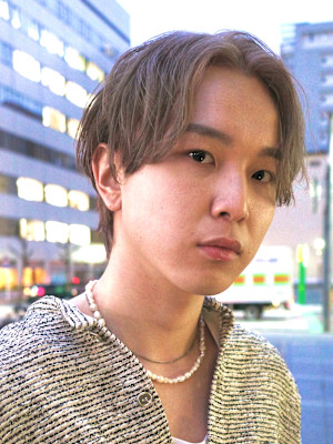 ナチュラルセンターパート/ミルクティーベージュ