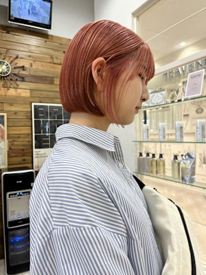 【黒田】ピンクベージュ/ミニボブ