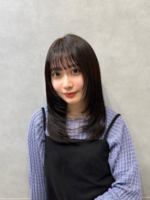 20代/30代/40代/ミディアム/レイヤー/小顔カット