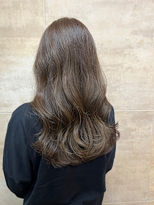 韓国っぽ重ためロング×ナチュラルベージュ