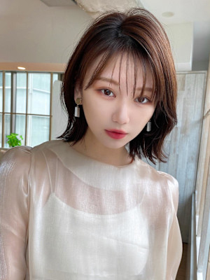 美髪/髪質改善/韓国/切りっぱなしボブ/フェイスレイヤー