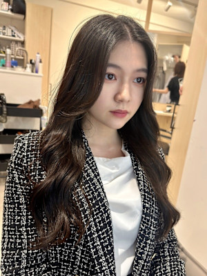 10代/20代/30代/韓国風/センターパート/ラフウェーブ