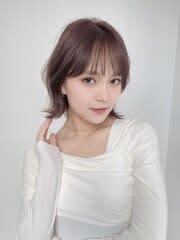 シアーカラー セミディ 似合わせカット くびレイヤー カール