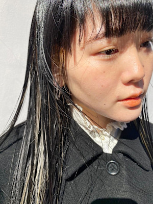 インナーカラー　ホワイトベージュ　ミルクティーベージュ