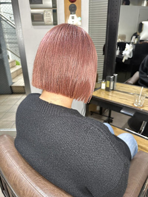 ミルクティーピンク ベビーピンク ホワイトピンク ボブ