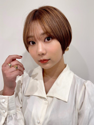 20代/30代/小顔/ショート/マッシュ/シースルー/ベージ